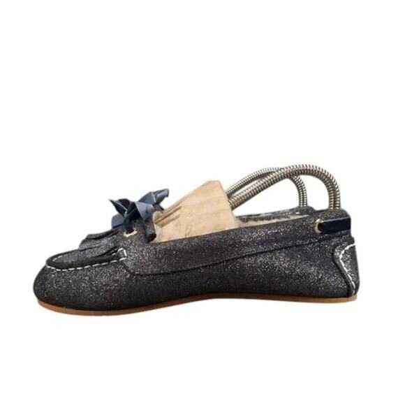Sperry Shoes Women 6 Moccasin Flats Slip On Leather Metallic Shimmer Slipper Bow - Picture 3 of 14